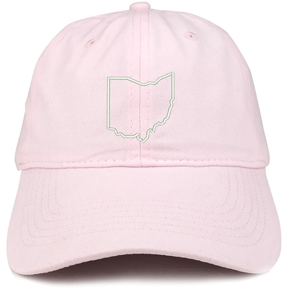 Baseball Caps Ohio State Outline State Embroidered Cotton Dad Hat - Lt-pink - CL18G695HL5 $13.12