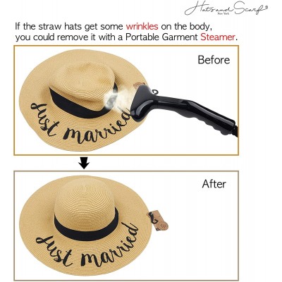 Sun Hats Exclusives Straw Embroidered Lettering Floppy Brim Sun Hat (ST-2017) - A Pony Tail-natural - CN194RQ7C02 $16.24