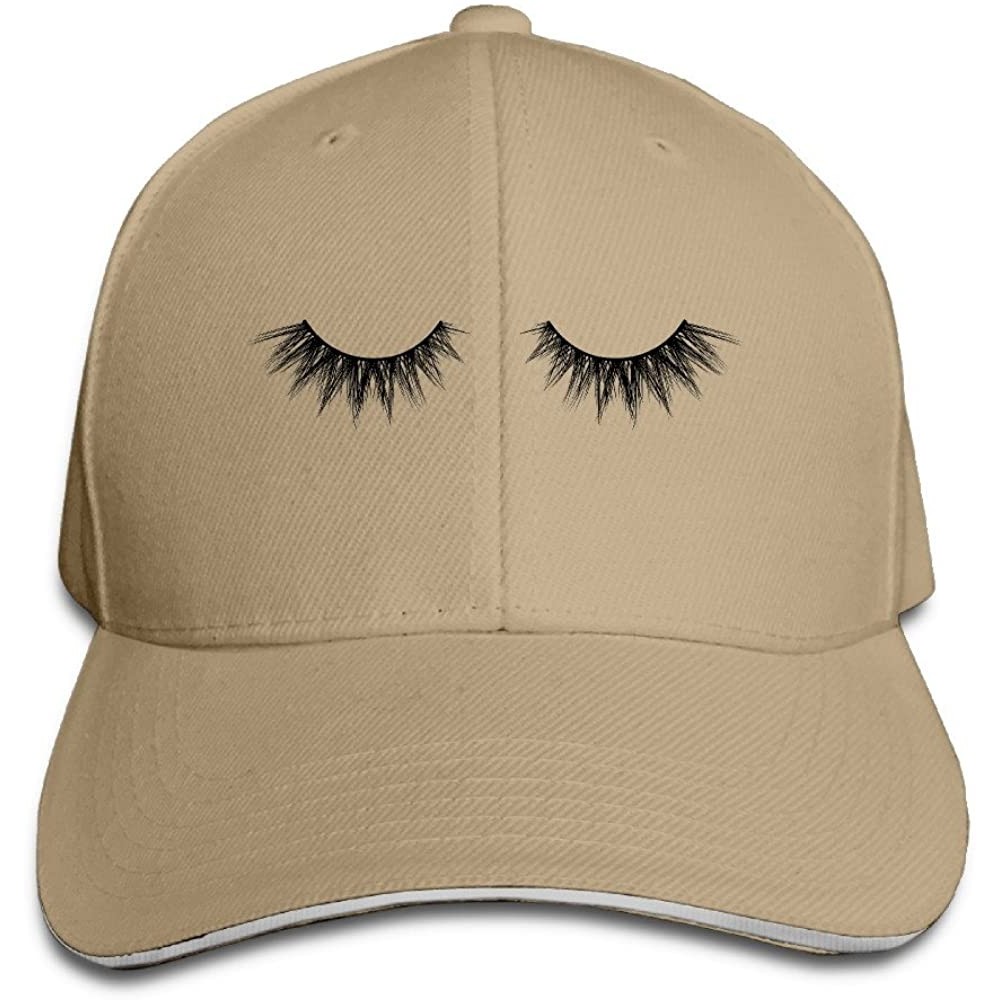 Baseball Caps Eyelash Casual Unisex Unstructured Cotton Cap Adjustable Baseball Hat Cap - Natural - CN186G5DD66 $12.03