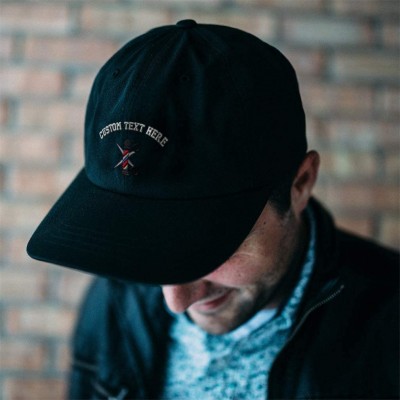 Baseball Caps Custom Soft Baseball Cap Barber Pole Scissors Embroidery Twill Cotton - Burgundy - CW18SLSW0Z2 $24.06