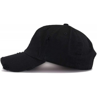 Baseball Caps Irish Shamrock Vintage Baseball Cap Embroidered Cotton Adjustable Distressed Dad Hat - Black - CH1924W6TAL $17.90