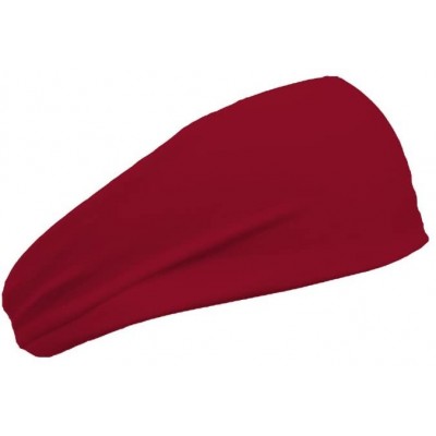 Headbands Womens 3 Inch Flatback Moisture Wicking Workout Sweatband - Burgundy - CT11QAC6H8R $12.73