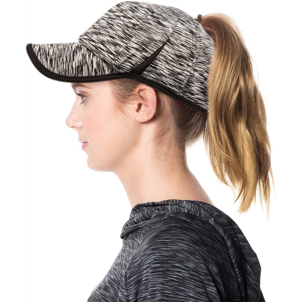 Baseball Caps Ponytail Messy Buns Yoga Ponycaps Plain Baseball Visor Cap Dad Hat - Black - CU18ELHK70S $15.25