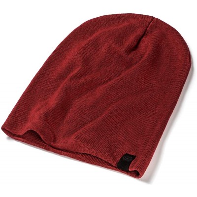 Skullies & Beanies Warm Slouchy Beanie Hat for Men and Women- Deliciously Soft Daily Beanie in Fine Knit - Maroon - CL12NV69L...