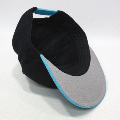 Baseball Caps Classic Plain Wool Blend Adjustable Flat Bill Snapback Hats Baseball Caps - Aqua/Black - CQ125LOULQ9 $15.57