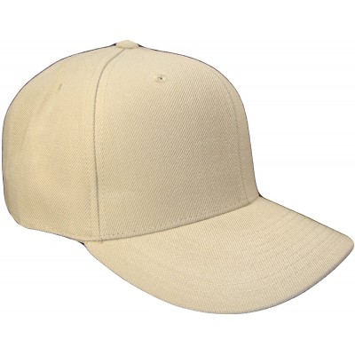 Baseball Caps Plain Solid Fitted Curved Bill Baseball Cap (Khaki Tan- Size 7) - C41205HM6LF $16.92