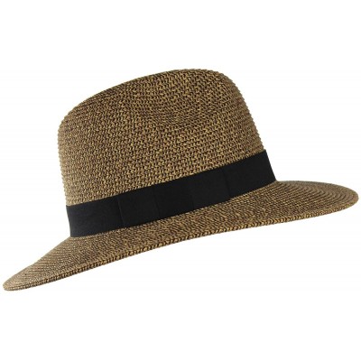 Sun Hats Women's Summer Straw Panama Hat- SPF 50+ UV Protection - Adjustable Drawstring - Dark Natural - C317XWC02RD $15.75