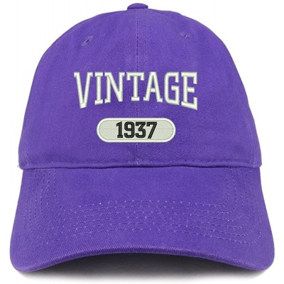 Baseball Caps Vintage 1937 Embroidered 83rd Birthday Relaxed Fitting Cotton Cap - Purple - C1180ZIAGOS $16.99