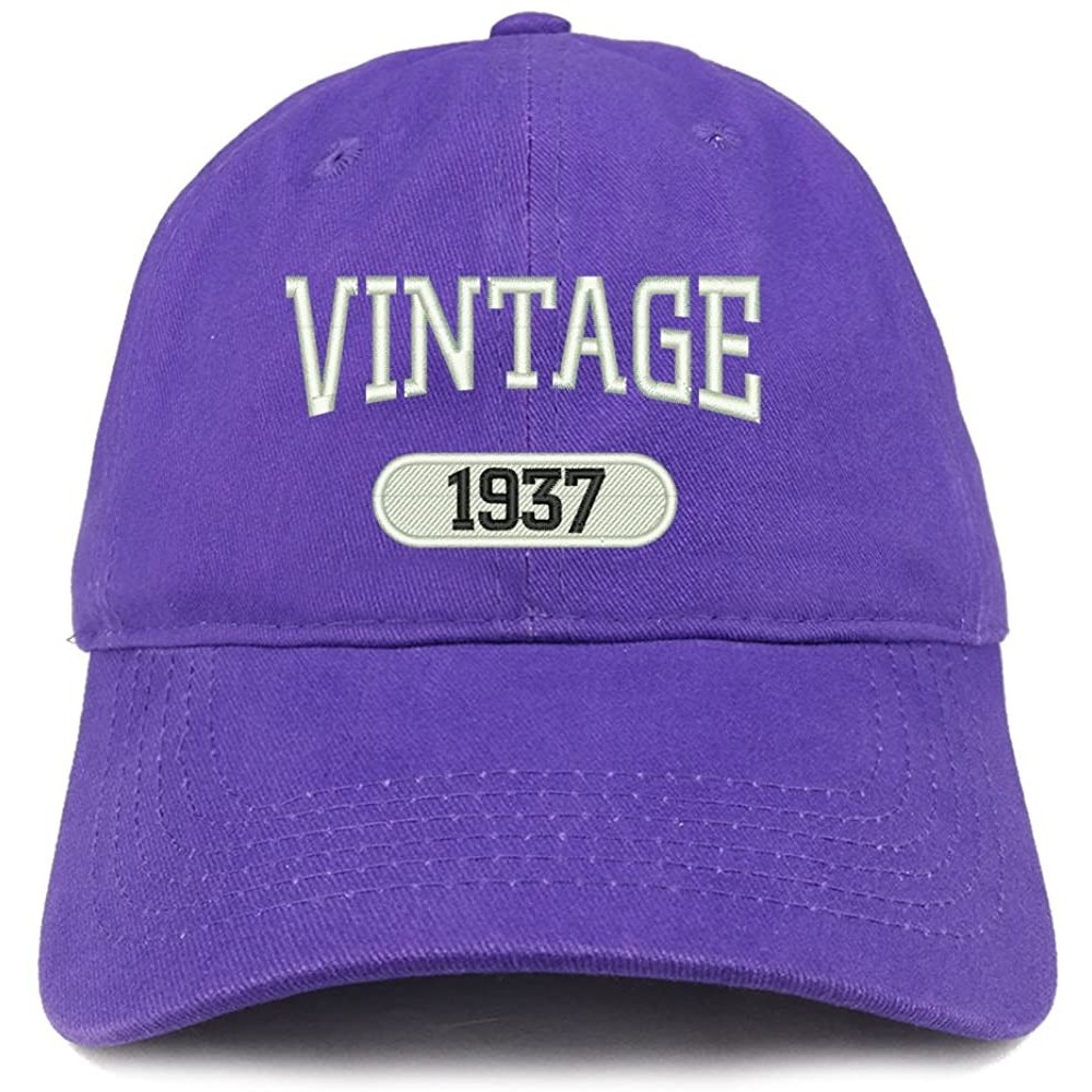 Baseball Caps Vintage 1937 Embroidered 83rd Birthday Relaxed Fitting Cotton Cap - Purple - C1180ZIAGOS $16.99