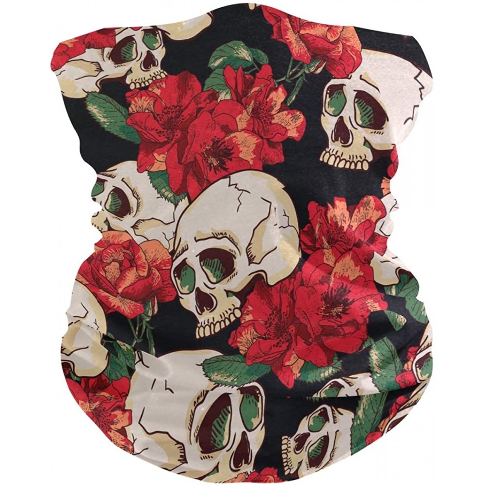 Balaclavas Stylish Gaiters Seamless Recreation - Skull and Flower - CC197M2DIGR $10.58