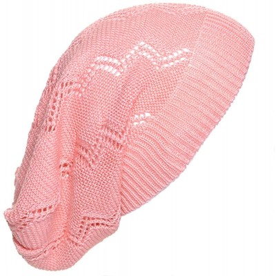 Skullies & Beanies Crochet Knit Beanie for Women Men Teens Colorful Slouchy Fashion Accessory - Peach Chevron - C8183K4LNI3 $...