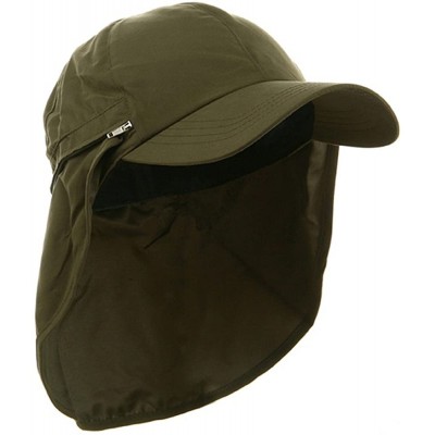 Sun Hats Zippered Flap Caps - Olive - C0111C691P3 $11.25