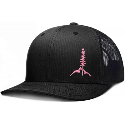 Baseball Caps Trucker Hat- Tamarack Mountain - Black / Pink - C9198879E5Q $31.85