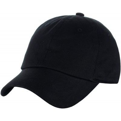 Baseball Caps Unisex Classic Blank Low Profile Cotton Unconstructed Baseball Cap Dad Hat - Black - CN18RU9IR2A $9.03