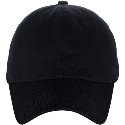 Baseball Caps Unisex Classic Blank Low Profile Cotton Unconstructed Baseball Cap Dad Hat - Black - CN18RU9IR2A $9.03