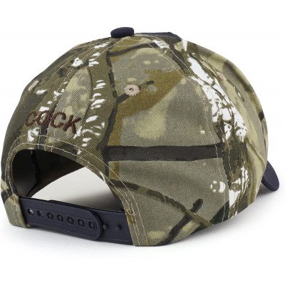 Baseball Caps Cock Rooster Embroidered Patch Camo Print Back Baseball Cap - Navy Camo - CH18H3X4494 $14.67
