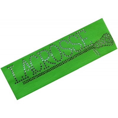 Headbands Lacrosse Stick Rhinestone Cotton Stretch Headband LAX Team Gift - Neon Green - CZ11EZWXRDD $7.00