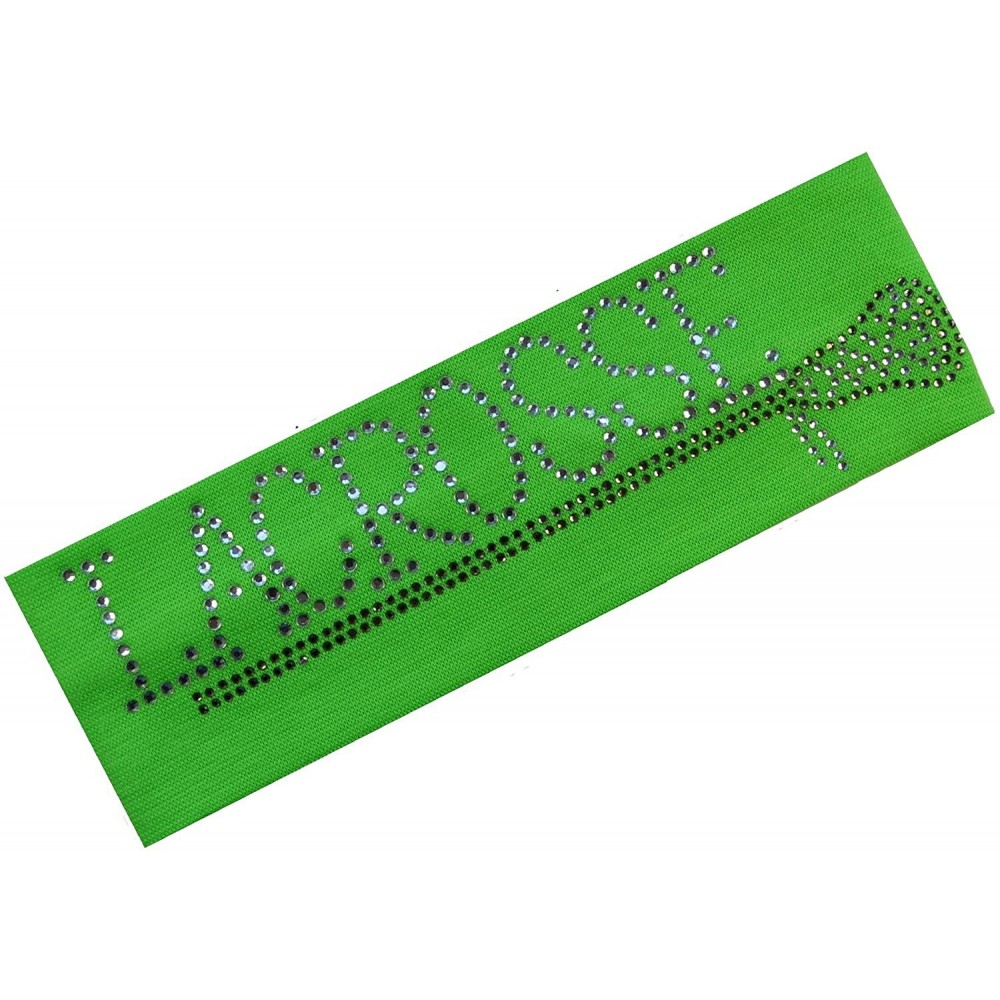 Headbands Lacrosse Stick Rhinestone Cotton Stretch Headband LAX Team Gift - Neon Green - CZ11EZWXRDD $7.00