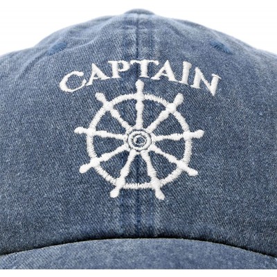 Baseball Caps Captain Hat Sailing Baseball Cap Navy Gift Boating Men Women Vintage - Navy Blue - CP18WCQOGSD $13.05
