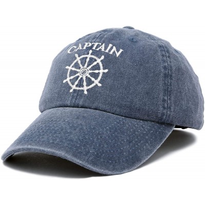 Baseball Caps Captain Hat Sailing Baseball Cap Navy Gift Boating Men Women Vintage - Navy Blue - CP18WCQOGSD $13.05