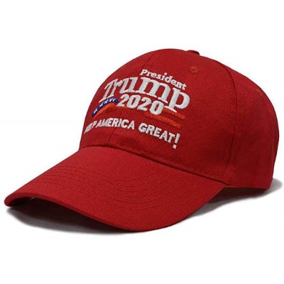 Baseball Caps Make America Great Again Hat [3 Pack]- Donald Trump USA MAGA Cap Adjustable Baseball Hat - 2020 V2 Red - C718RG...