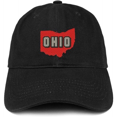 Baseball Caps Ohio State Embroidered Unstructured Cotton Dad Hat - Black - CH18S92LU2Q $18.45