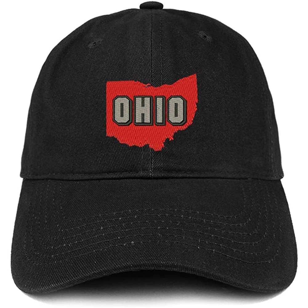 Baseball Caps Ohio State Embroidered Unstructured Cotton Dad Hat - Black - CH18S92LU2Q $18.45