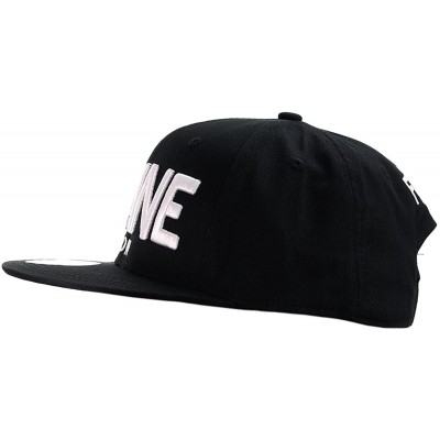 Baseball Caps Féline Meow Embroidered Logo Flat Bill Black Snapback Cap - CP11Y7EL821 $11.85