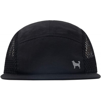 Baseball Caps Light Breathable Quick Dry Pocketable Mesh 5 Panel Hat - Dog Black - CH18NDSWGGX $16.04