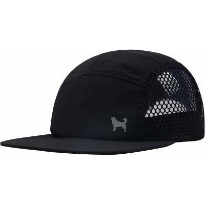 Baseball Caps Light Breathable Quick Dry Pocketable Mesh 5 Panel Hat - Dog Black - CH18NDSWGGX $16.04
