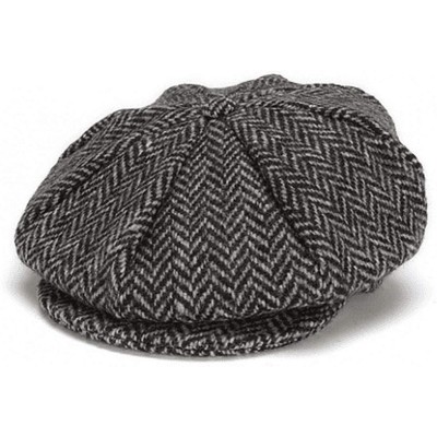 Newsboy Caps Eight Piece Cap Tweed - Silver/Charcoal - C018U254YSQ $45.72