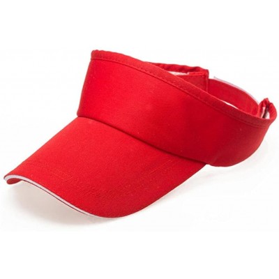 Sun Hats Summer Hat- 2019 Men and Women Summer Visor Sun Plain Hat Sunscreen Cap - Red - CC185L9MYDX $10.79