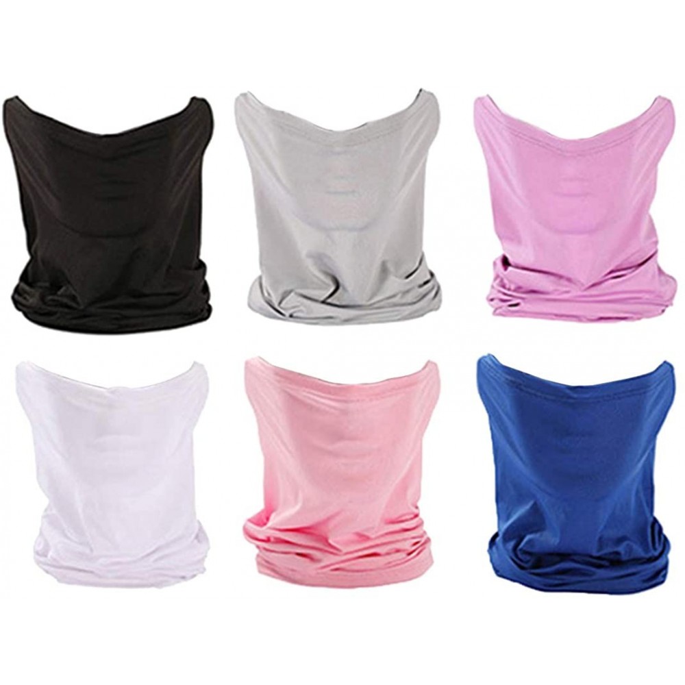 Balaclavas 6 Pieces Sun UV Protection Face Mask Neck Gaiter Windproof Scarf Sunscreen Breathable Bandana Balaclava - Solid - ...