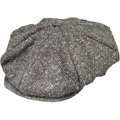 Newsboy Caps Men's Donegal Tweed 8 Piece Cap Newsboy Cap - Charcoal Salt & Pepper - CA12COEOBN3 $36.71