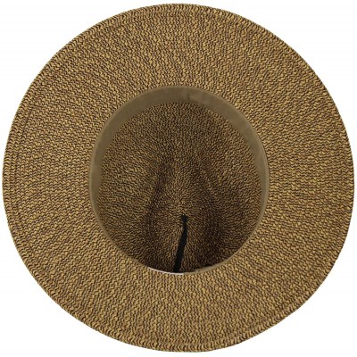 Sun Hats Women's Summer Straw Panama Hat- SPF 50+ UV Protection - Adjustable Drawstring - Dark Natural - C317XWC02RD $15.75