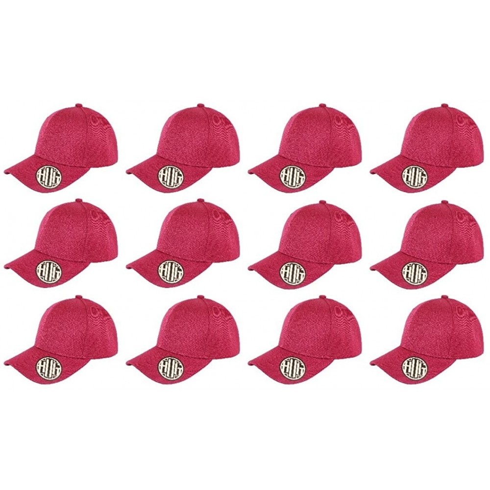 Baseball Caps ( Pack of 12 ) Classic Premium Baseball Cap Adjustable Size Plain Hat Unisex - Burgundy - C41865DMC09 $41.81