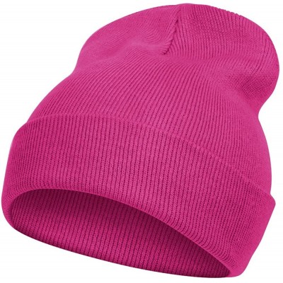 Skullies & Beanies Solid Color Long Beanie - Carmine Red - C411Y94XKWP $8.33