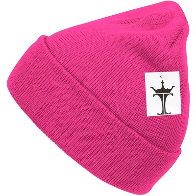 Skullies & Beanies Solid Color Long Beanie - Carmine Red - C411Y94XKWP $8.33