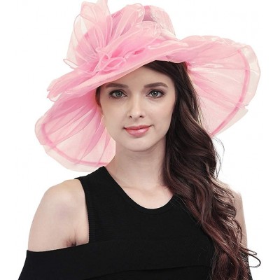 Sun Hats Women's Lace Fascinators Floppy Sun Hat for Kentucky Derby- Royal Ascot- Church- Wedding- Tea Party- Easter - C117AZ...