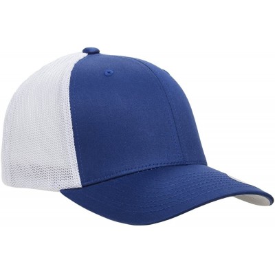 Baseball Caps Trucker Mesh Fitted Cap - Royal/White - CN18E4Q22HN $10.19