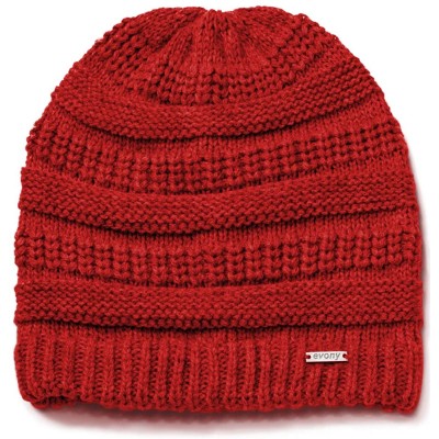 Skullies & Beanies Knitted Beanie Hat for Women & Men - Deliciously Soft Chunky Beanie - Red - C9194E7YR5M $12.44