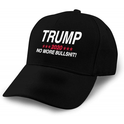 Baseball Caps Trump 2020 No More Bullshit Baseball Cap Plain Hat Adjustable Hats Dad Hat Cap for Men Women - Black - CF19457T...