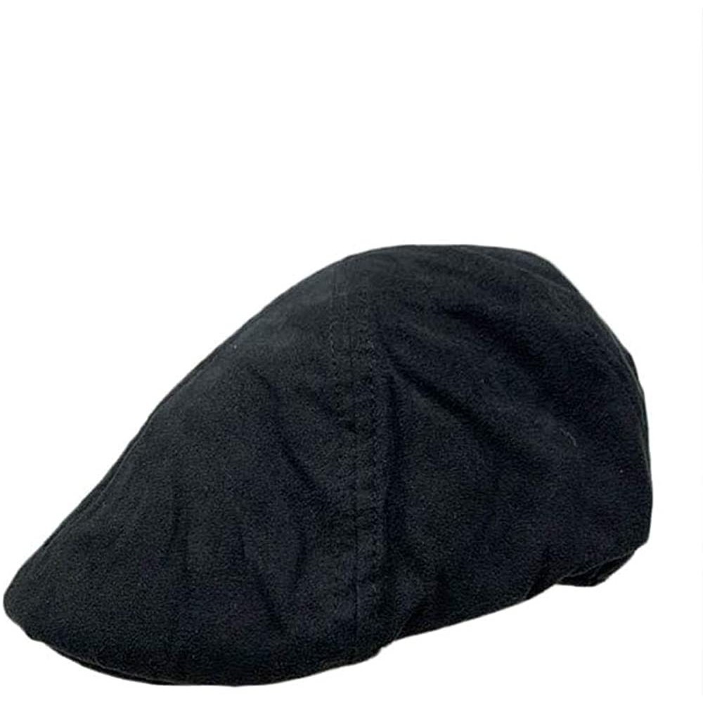 Newsboy Caps Women Men Unisex Woolen Duck Bill Ivy Cap with Elastic Band(Black) - Black - C118Q99WTCZ $28.46
