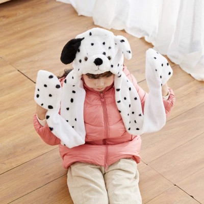 Skullies & Beanies Funnie Dalmatian Bolt Animal Hats Gloves Scarf 3 in 1 Set Hood Toy - CO11QMELB7L $11.97