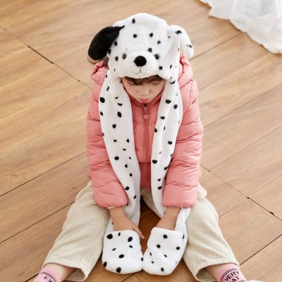 Skullies & Beanies Funnie Dalmatian Bolt Animal Hats Gloves Scarf 3 in 1 Set Hood Toy - CO11QMELB7L $11.97