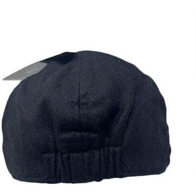 Newsboy Caps Women Men Unisex Woolen Duck Bill Ivy Cap with Elastic Band(Black) - Black - C118Q99WTCZ $28.46