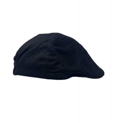 Newsboy Caps Women Men Unisex Woolen Duck Bill Ivy Cap with Elastic Band(Black) - Black - C118Q99WTCZ $16.79