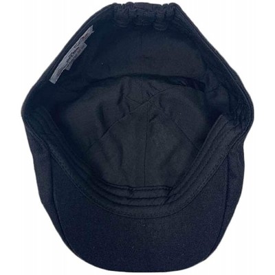 Newsboy Caps Women Men Unisex Woolen Duck Bill Ivy Cap with Elastic Band(Black) - Black - C118Q99WTCZ $28.46
