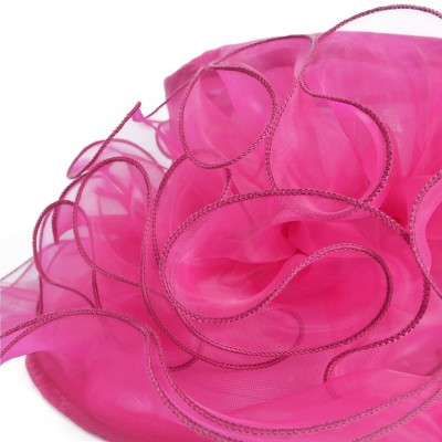 Sun Hats Women Church Derby Hat Wide Brim Wedding Dress Hat Tea Party HAT S019 - Rose - CZ12OCW40WP $16.35