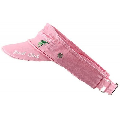 Visors Beach Club Frayed Visor - Pink - C2112B77T0V $10.25